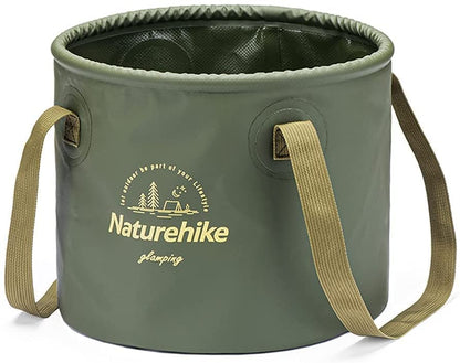 Naturehike Multifunctional Collapsible Water Basin, Folding Tub, Portable Bin, Lightweight Foldable Bucket with Handles for Camping, Dish Washing, Laundry, Fishing, Hiking - color: Army Green
