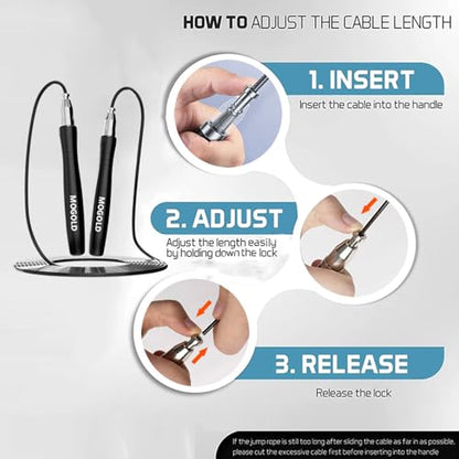 Speed Ropes Jump Rope For Men/Women-Tangle-Free-Self-Locking Screw-Free Design - color: Blue