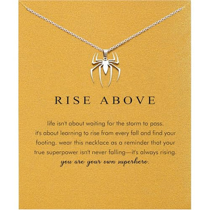 Dainty Silver Necklace for Women - Ankh Jesus Horse Celtic Cross Necklace for Women, Dainty Charm Spider Christian Gifts for Friends Sister Mom, Birthday, Christmas, Mother's Day, Graduation Gifts - style: Spider