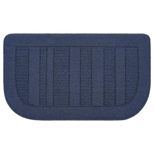 BEQHAUSE 30x18 Inch Kitchen Rugs Non Slip Washable Sink Rug, Navy Blue - color: Navy Blue, size: 1'6" x 2'6" (Semicircular)
