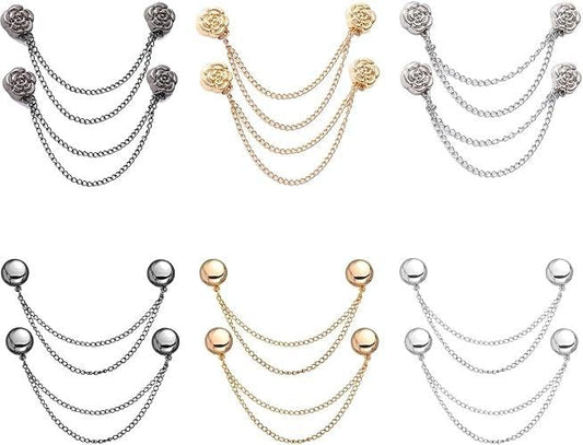 12 Pcs Clothing Clips with Chain