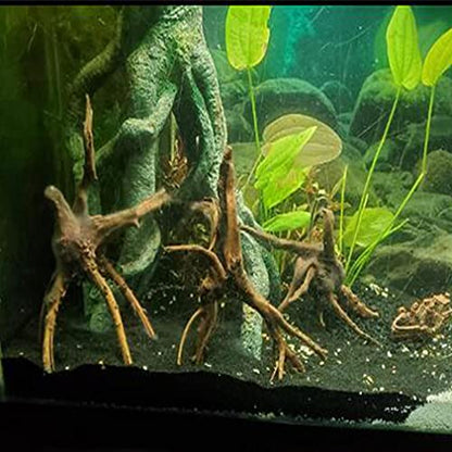 Emours Natural Aquarium Spider Wood Driftwood Tropical Fish Plant Habitat Decor Vary Sizes, 2 Pcs Set (Medium)