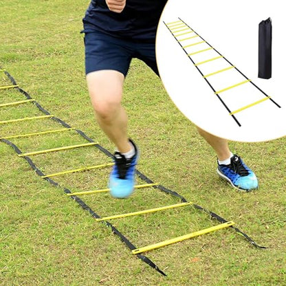 Agility Ladder - Speed Training Equipment Workout Tool, Footwork Exercise Gear Kit, Portable Duraable Practice Training Set with Carry Bag | Fitness Conditioning Ladder for Gym Outdoor Baseball Sports
