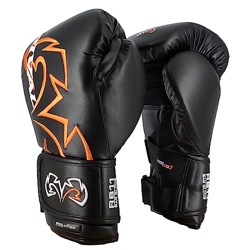 RIVAL Boxing RB11 Evolution Heavy Bag Gloves, with a High-Density, Power-Transmitting Foam and Microfiber Outer - color: Black, size: Medium