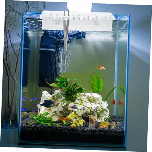 VANZACK Acrylic Aquarium Tool Organizer Rack for Fish Tank Maintenance Lightweight Wall-Mounted Storage for Scissors Tweezers and Tongs Design for Easy Access and Installation