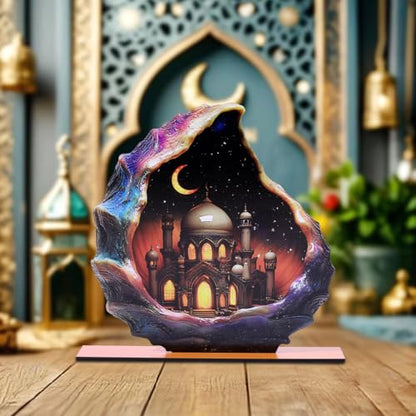 Ramadan Eid Mubarak Table Decorations - Tabletop Signs,Tiered Tray Centerpieces for Islamic Al-Fitr Eid and Ramadan Decor