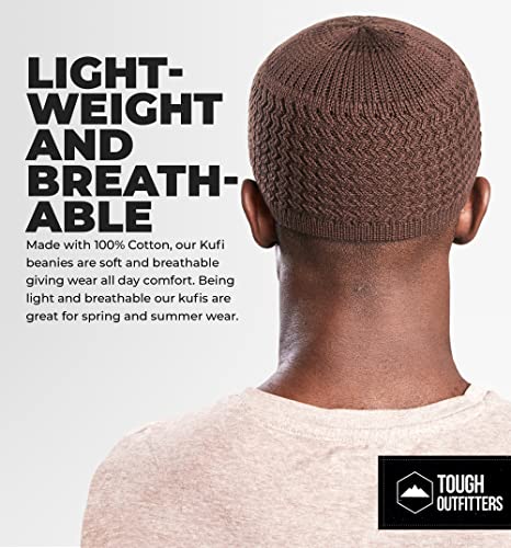 Tough Headwear Kufi Hat - Kufi Hats for Men Muslim, Turkish Kufi Cap - color: Brown