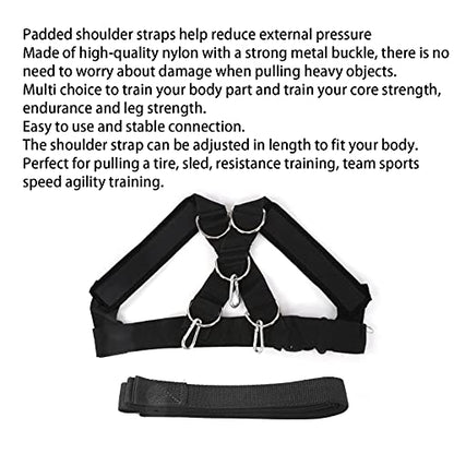 Weight Bearing Shoulder Strap Pulling Sled Harness Vest Bands with Pulling Strap Speed Chute Harness Football Workout Equipment