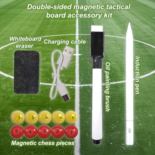 16“Double Side LCD Coaching Board Football Tactics Board | Double Side Use,One-Touch Erase Lock,Includes Stylus Pen,9.4 inch x 13.4 inch screen