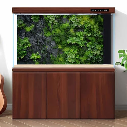 Rock Wall Texture Aquarium Background Green Moss on Black Rock Wall Fish Tank Background Nature Green Moss Fern Reptile Tank Background Rock Texture Reptile Habitat Terrarium Background 72x24in