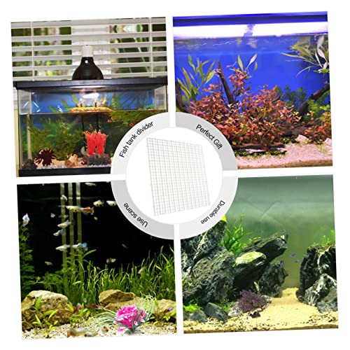Toyvian 1set Aquarium Grid Divider for Fish Tanks Isolation Board Cups for Breeding and Separation Clips and Zip Ties