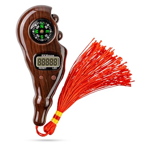 Digital Finger Tasbih with Compass & Night Light - Islamic Prayer Beads Counter, Finger Counter for Dhikr, Meditation, Relaxation, and Healing - color: Dark Brown