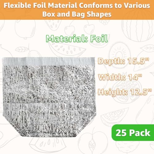 15.5 × 14 × 12.5 in Insulated Box Liner, Foil Thermal Shipping Bag Leak-Resistant, 25/Case - size: 15.5" x 14" x 12.5"