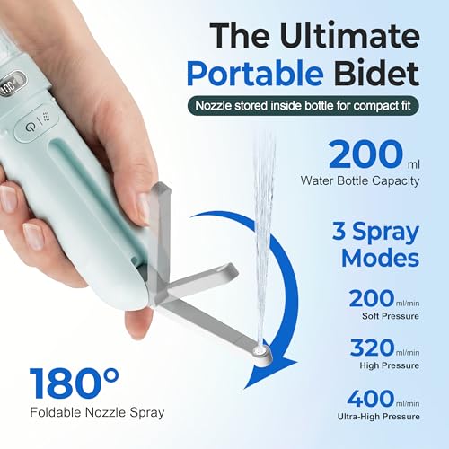 Electric Portable Bidet – Rechargeable Travel Bidet for Women Postpartum Care & Personal Hygiene | with 3 Pressure Modes for Home Travel & Camping (Aqua) - color: Aqua