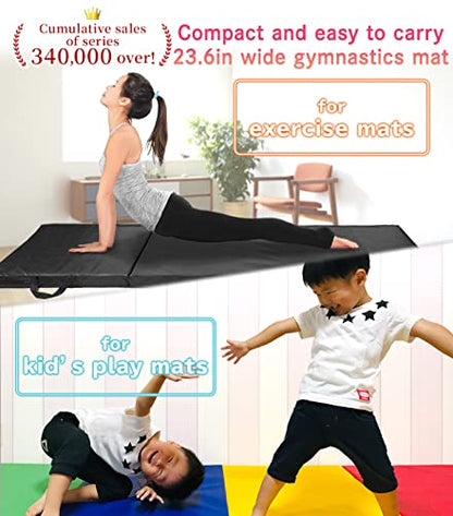KaRaDaStyle Gymnastics Mat Folding Stretch Mats 71"x24"x2" Exercise Muscle Training Children Play Horizontal Bar Mat Yoga Sports Soundproof Home Use - color: Red
