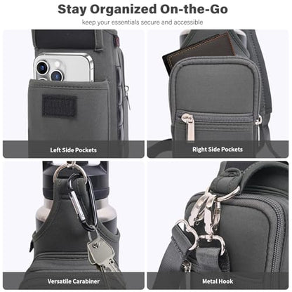 icolor Magnetic Gym Bag Water Bottle Carrier Holder with Phone Pockets & Shoulder Strap,Gym Magnetic Bag 5 Built-in Magnets Gym Accessories Organizer Sling Bottle Bag Pouch Sleeve - color: Gray