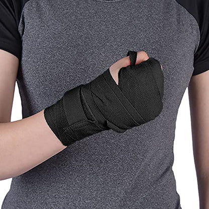 Boxing Hand Wraps Perfect Elastic Stretch Inner Boxing Gloves for Men & Women Boxing Handwraps Bandages Hand Protection Martial Arts Fighting Muay Thai Sanda for Men & Women (Pair) - color: Black