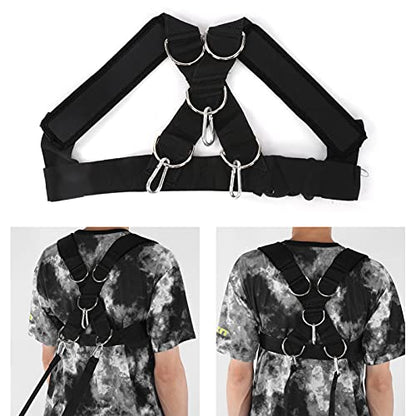 Weight Bearing Shoulder Strap Pulling Sled Harness Vest for Speed Agility Training - color: Black