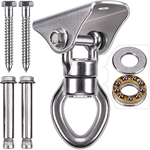 SELEWARE Heavy Duty Swing Swivel Hook, 360° Rotation Bearing Hanger | Quiet Smooth Rotation, Supports Up to 1200LB, Durable Hook Design for Swings, Hammocks, Yoga and Punching Bags - color: Swivel With Hanger