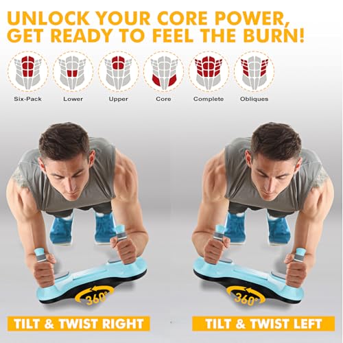 Plank Board, Core Trainer Balance Board, Pure Plank Board with Handles, Full-Body Workout, Home Fitness Equipment for Core Strength