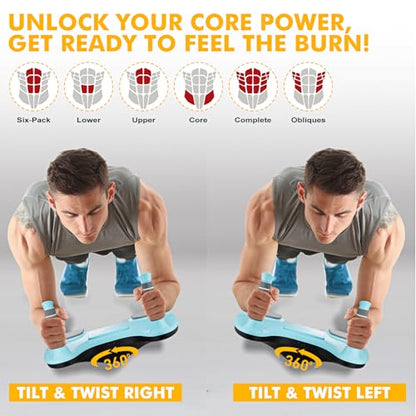 Plank Board, Core Trainer Balance Board, Pure Plank Board with Handles, Full-Body Workout, Home Fitness Equipment for Core Strength