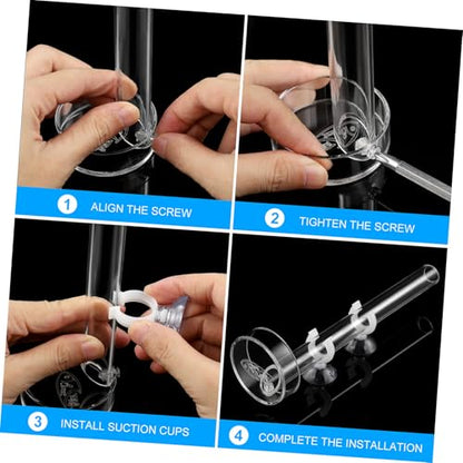 Shrimp, Acrylic Assembled Shrimp Feeder Tube Tray Integrated Feeder Kit for Fish Tank Aquarium Shrimp, 22x2x2cm