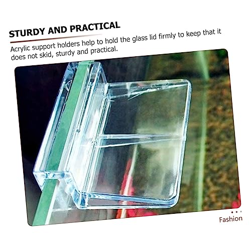 UPKOCH 8Pcs Acrylic Aquarium Lid Supports Durable Fish Tank Cover Bracket for Tanks for Easy Cleaning and Maintenance Sturdy Lid Clips for Various Aquatic