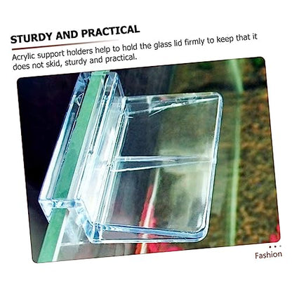 UPKOCH 8Pcs Acrylic Aquarium Lid Supports Durable Fish Tank Cover Bracket for Tanks for Easy Cleaning and Maintenance Sturdy Lid Clips for Various Aquatic