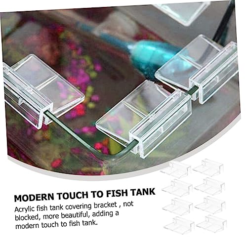 UPKOCH 8Pcs Acrylic Aquarium Lid Supports Durable Fish Tank Cover Bracket for Tanks for Easy Cleaning and Maintenance Sturdy Lid Clips for Various Aquatic