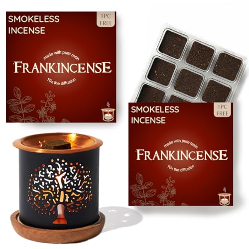 Frankincense Smokeless Incense Bricks & Tree of Life Burner, Aromafume - color: 2 Frank+tree