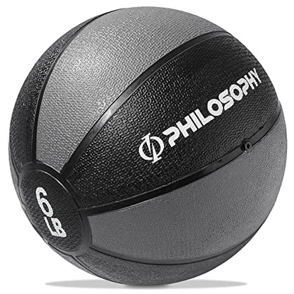 Philosophy Gym Medicine Ball - Weighted Fitness Non-Slip Ball - style: 6 LB