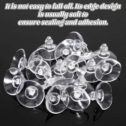 20Pcs 19mm Glass Table Suction Cups, Transparent Anti-Collision Suction Cups Without Hooks for Bathroom Wall Door Window