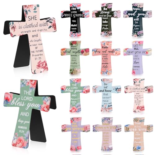 Resurhang 48 Pcs Magnetic Bookmarks Christian Cross Magnetic Page Markers Religious Bible Verses Bookmarks for Mother's Day Women Student Church Study Group Graduation Coworker Team (Flower) - style: Flower