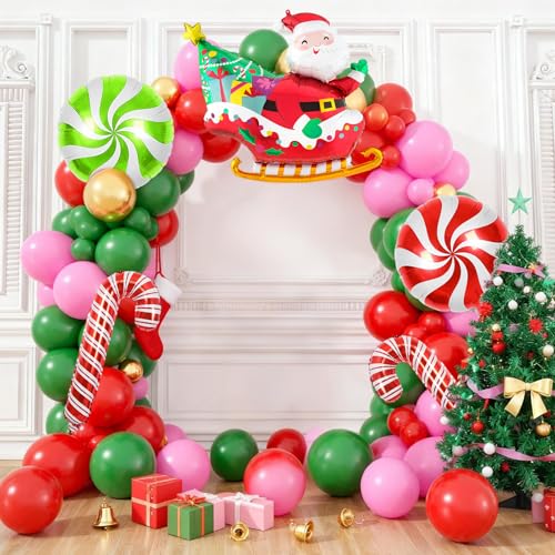 Christmas Balloons, 6 Pcs Santa Foil for Holiday Xmas Birthday Party - style: Santa Claus