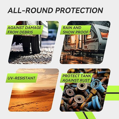 RV Propane Tank Cover, White, Fits 20LB Dual Propane Tanks | Waterproof, Anti-UV, For RV/Trailer/Camper Accessories