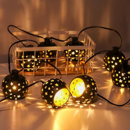 Vigdur Lantern String Lights, 10 G40 Bulbs Star String Lights, 11FT - color: Star Lantern