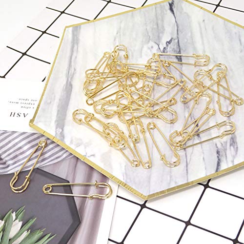 Honbay 30PCS 5cm/2Inch Brooches Heavy Duty Safety Pins for Blankets, Sweaters, Shawls, Kilts, Crafts (Gold) - color: Gold