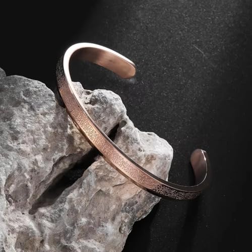 Ayatul Kursi Cuff Bracelet for Women Islam Eid Islamic Jewelry Gifts Stainless Steel Muslim Quran Allah Arabic Bangles Bracelets - color: Rose Gold