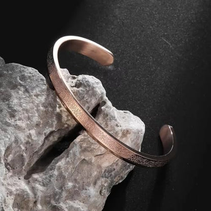 Ayatul Kursi Cuff Bracelet for Women Islam Eid Islamic Jewelry Gifts Stainless Steel Muslim Quran Allah Arabic Bangles Bracelets - color: Rose Gold