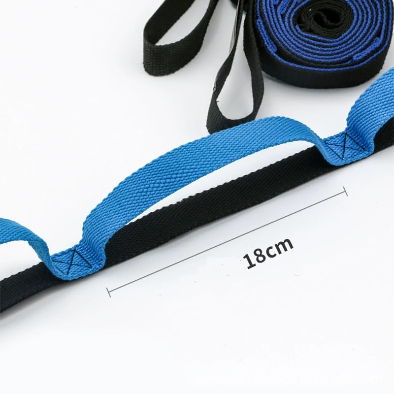 Yoga Stretch Strap with 10 Loops – Non-Elastic Stretching Strap for Flexibility, Physical Therapy, Pilates, and Home Workouts