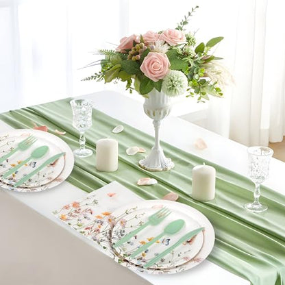 175 Pcs Wildflower Paper Plates and Napkins for 25 Guests | Spring Summer Floral Arrangements Party Tableware for Baby Shower Wedding Birthday Garden Tea Party Supplies - color: Wildflower