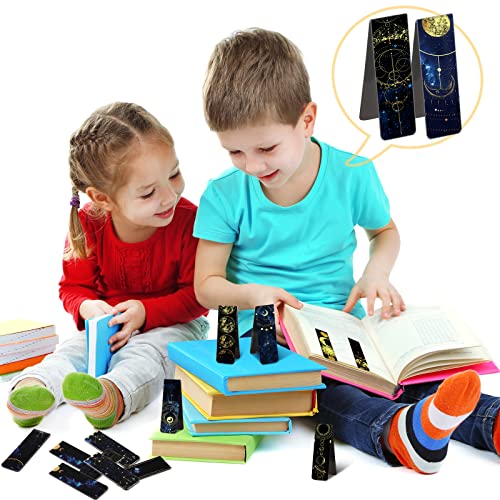 60 Pieces Space Magnetic Bookmarks Galaxy Cool Bookmarks for Book Lovers Sky Moon Starry Page Clip Book Markers Bulk for Boys Men Women Kids Students Teachers Reading School Library Office Gift