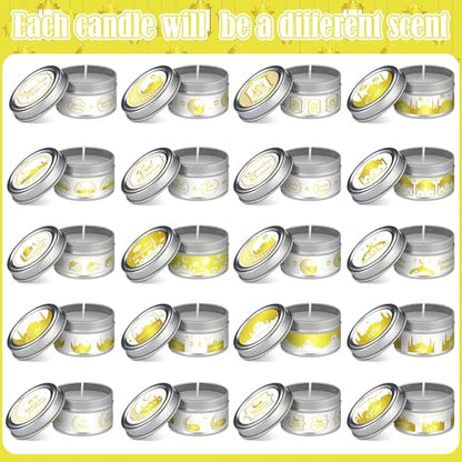 MTLEE 20 Pcs Ramadan Mubarak Scented Candles Bulk, 1 oz Eid Wax Candles, Muslim Islam Meditation Decor, Islamic Ramadan Gifts for Family Home Eid Celebration Party Favor, Assorted Scents(White Gold) - style: White Gold