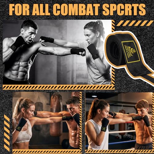 Gemscream 4 Pcs Boxing Hand Wraps 196 Inches/ 5 M Wrist Wrap Protection for Men Women Boxing Muay Thai MMA Kickboxing