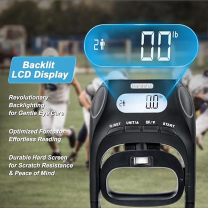 Digital Grip Strength Tester, 397 lb Hand Dynamometer, Black | 397 lb Capacity; 0.2 lb Increments; 19 Memory Records; Adjustable Handle; Memory Tracking; For Sport and Rehab
