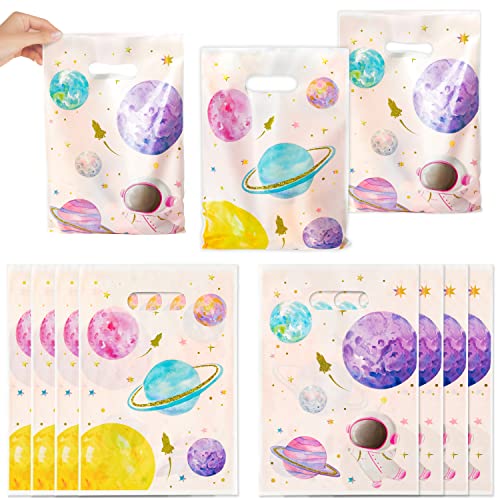 ANGOLIO 50PCS Pink Space Theme Party Bags - Solar System Planet Treat Bags for Kids Birthday Favors, Baby Shower Decorations & School Candy Supplies - color: Pink