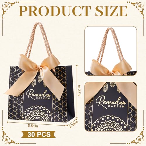 Marspark 30 Pcs Eid Mubarak Decorations for Eid al-Adha, Islamic Party Supplies Set, Muslim Festival Home Decor, Reusable Gift Bags for Family, Table & Indoor Celebration Decoration Kit - style: Eid Mubarak