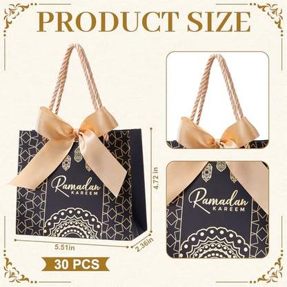 Marspark 30 Pcs Eid Mubarak Decorations for Eid al-Adha, Islamic Party Supplies Set, Muslim Festival Home Decor, Reusable Gift Bags for Family, Table & Indoor Celebration Decoration Kit - style: Eid Mubarak