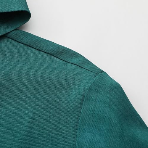 Men's Muslim Middle Arab Casual Long Sleeve Loose Hood Big and Tall Long Gown Dress Muslim Kaftan Thobe - color: Green, size: Small