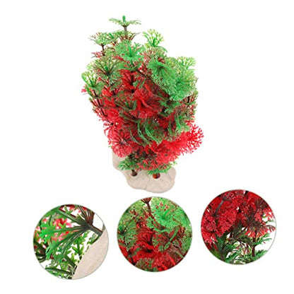 balacoo Delicate Decorative Fake Plant for Aquarium Fish Tank Plastic Artificial Aquarium Decor Lifelike Desktop Fish Tank Accessory Natural Landscape Enhancement Safe for Aquatic Pets